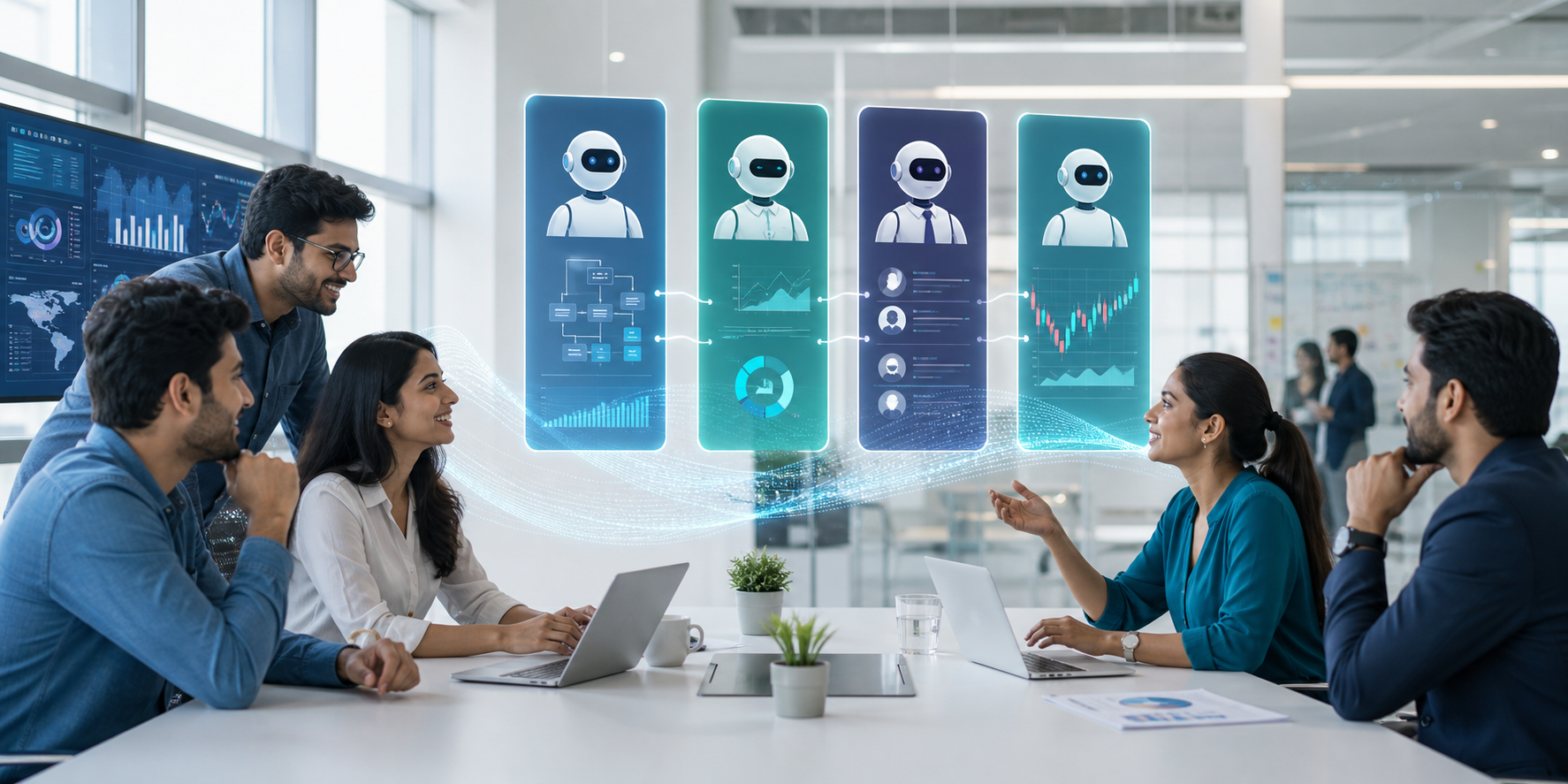AI agents and workforce illustration